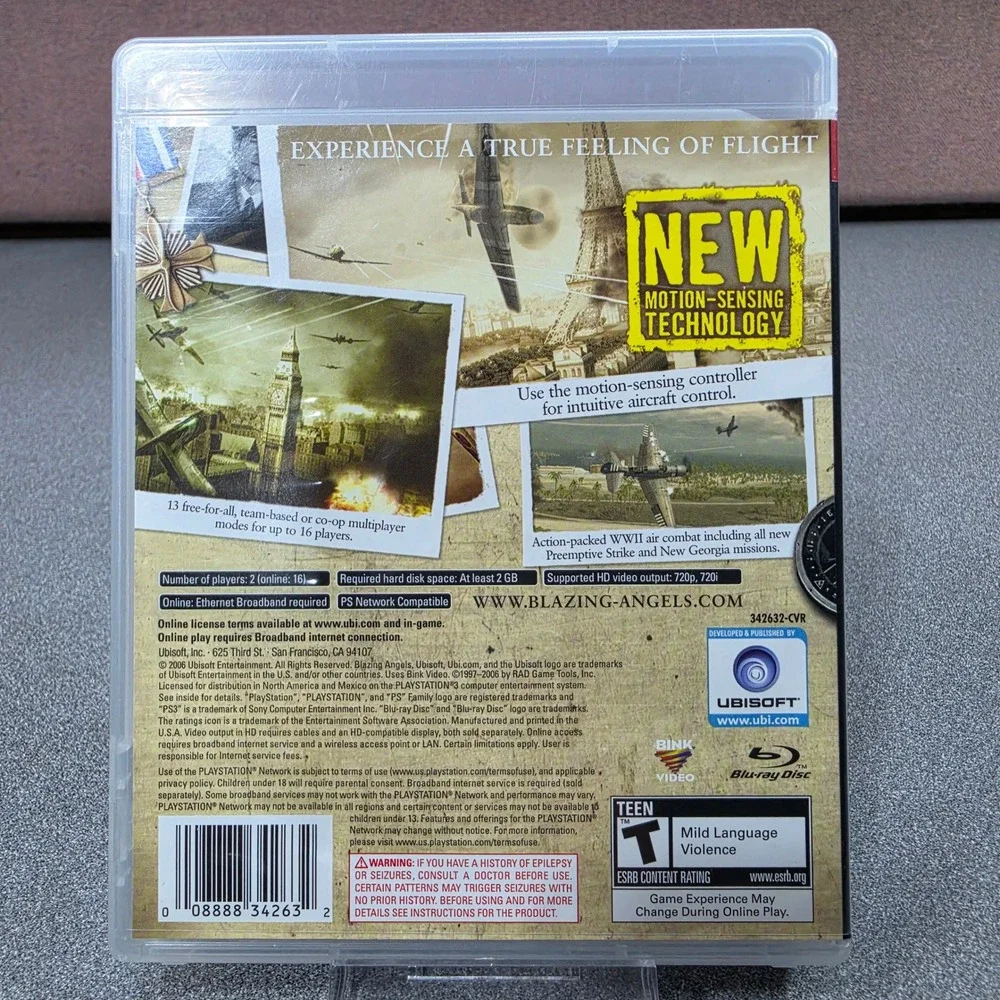 Blazing Angels Squadrons of WWII PS3 Excellent Flight‎ Combat